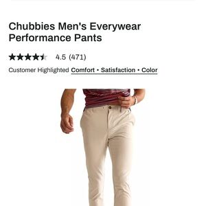 Chubbies everywhere performance pants 
Khaki size medium
